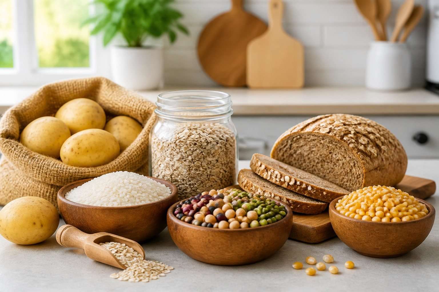 Patata, arroz, pan, avena y legumbres como fuentes habituales de almidón